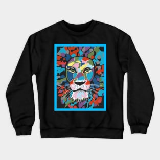 MAJESTIC Lion Painting Crewneck Sweatshirt